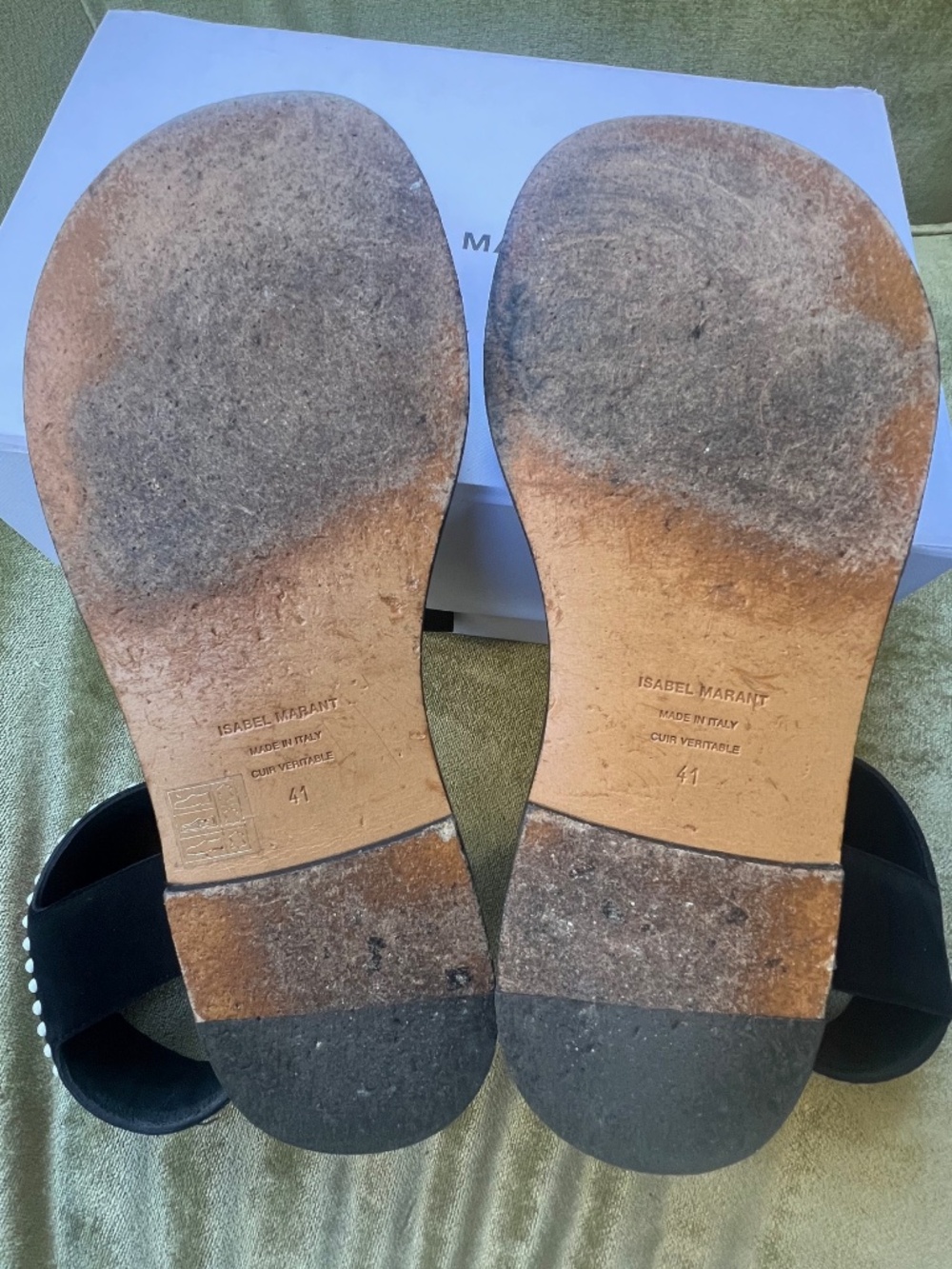 Isabel Marant JOYA Sandals 41 embroidered leather suede black US 10-11 $790 - Picture 9 of 11